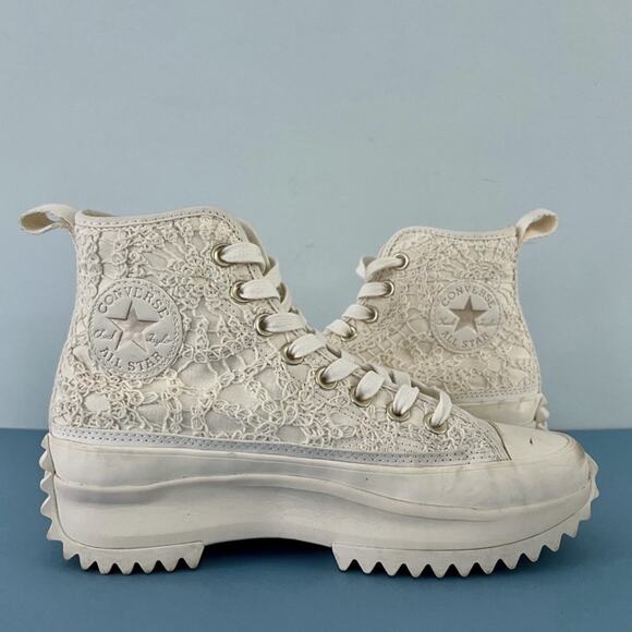 Converse Run Star Hike Daisy Cord Egret Lace Up Platform Sneakers - Picture 4 of 10